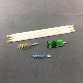 Набор для чистки оружия ShotTime под 16 калибр, деревянный шомпол, 3 ерша, пластиковый пенал
