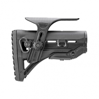 Телескопический приклад FAB-Defense GL-SHOCK с щекой упора для М16, AR15, АК, РПК, Сайга, Вепрь, REM870, MOSS500 при наличии буферной трубы