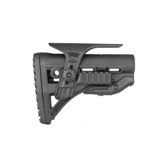 Телескопический приклад FAB-Defense GL-SHOCK с щекой упора и планками weaver для М16, AR15, АК, РПК, Сайга, Вепрь, REM870, MOSS500 при наличии буферной трубы