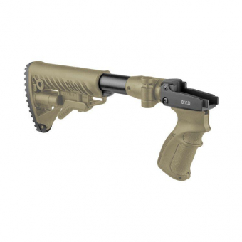 Телескопический приклад FAB-Defense M4-SVD для монтажа на СВД и самозарядный карабин Тигр, песочный